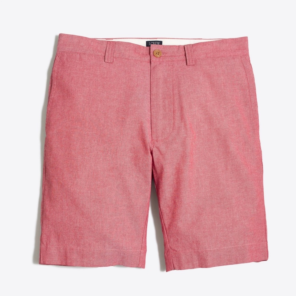 J. CREW Red Chambray Gramercy Shorts | Size 29 Waist